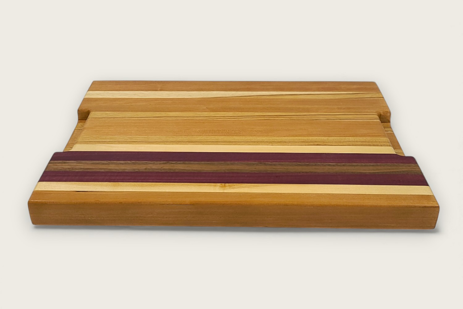 Culinary Butcher Block Board (#130) in cherry wood with edge grain, horizontal pattern, and recessed handles.
